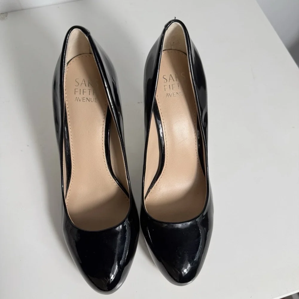 Sala Fifth Av Women's Selena Black Pattern Leather‎ Shoes Sz 6.5